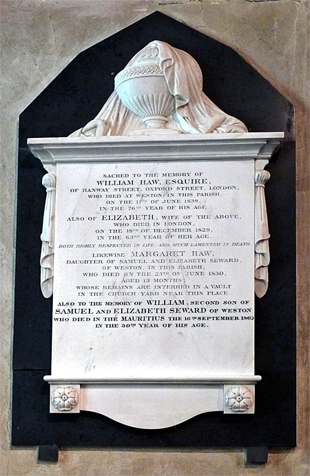 Memorial to William & Elizabeth Haw and Samuel "The Colonel" Seward